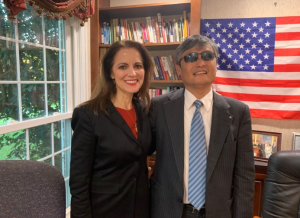 Jacqueline Halbig von Schleppenbach with Chen Guangchen following our interview November, 2020.